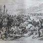 old engraving print 1836 Defaite dáttila Defaite of Atilla