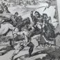 old engraving print 1836 Defaite dáttila Defaite of Atilla