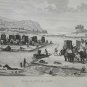 old engraving print 1836     passage of Rhone by Annibal