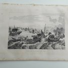 old engraving print - 1836 naval combat of Romans and Venetes
