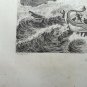 old engraving print - 1836 naval combat of Romans and Venetes