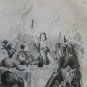 old engraving print 1846 The Wandering Jew - Eugène Sue A.Isola brindis