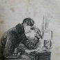 old engraving print 1846 The Wandering Jew - Eugène Sue. Rodin A.Isola