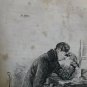 old engraving print 1846 The Wandering Jew - Eugène Sue. Rodin A.Isola