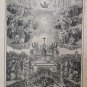 Old religious engraving early 1900 communion of saints maison de la bonne N13