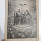 Old religious engraving early 1900  Jesus and God  maison de la bonne N9