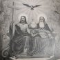 Old religious engraving early 1900 Jesus and God maison de la bonne N9