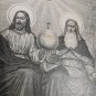 Old religious engraving early 1900 Jesus and God maison de la bonne N9