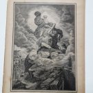 Old religious engraving early 1900 Moises 10 Commandmen  maison de la bonne N26