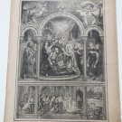Old religious engraving early 1900 Saint Joseph  virgen   maison de la bonne N25