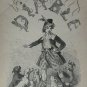 old engraving print   , extracted book of 1893 , Le Bon Petit Diable