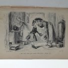 old engraving print extracted book 1893 Le Bon Petit Diable,mon cafe mon pain...