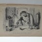 old engraving print extracted book 1893 Le Bon Petit Diable,mon cafe mon pain...
