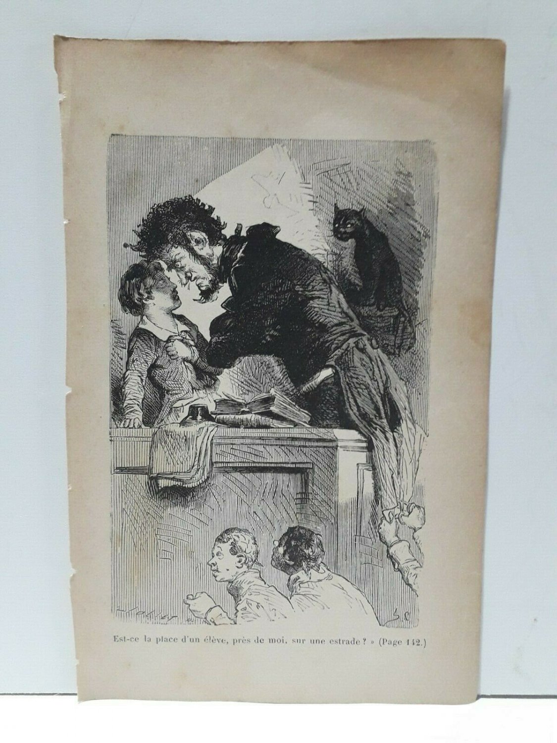 old engraving print extracted book 1893 Le Bon Petit Diable, Est-ce la place ...