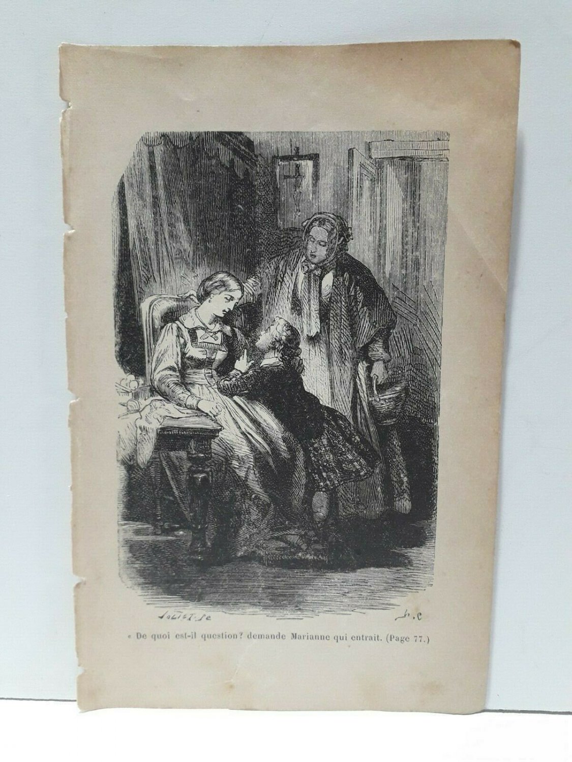 old engraving print extracted book 1893 Le Bon Petit Diable, de quoi..
