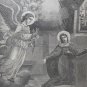 Old religious engraving early 1900 - virgin with holy spirit A. Soupey N 4