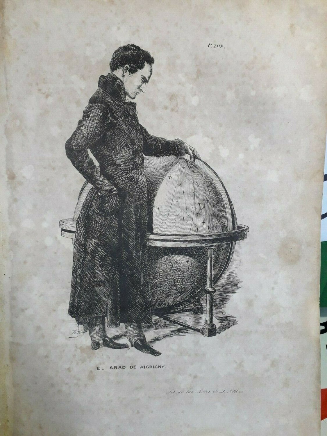 old engraving print 1846 The Wandering Jew Eug&Atilde;&uml;ne Sue El Abad de Aigrigny