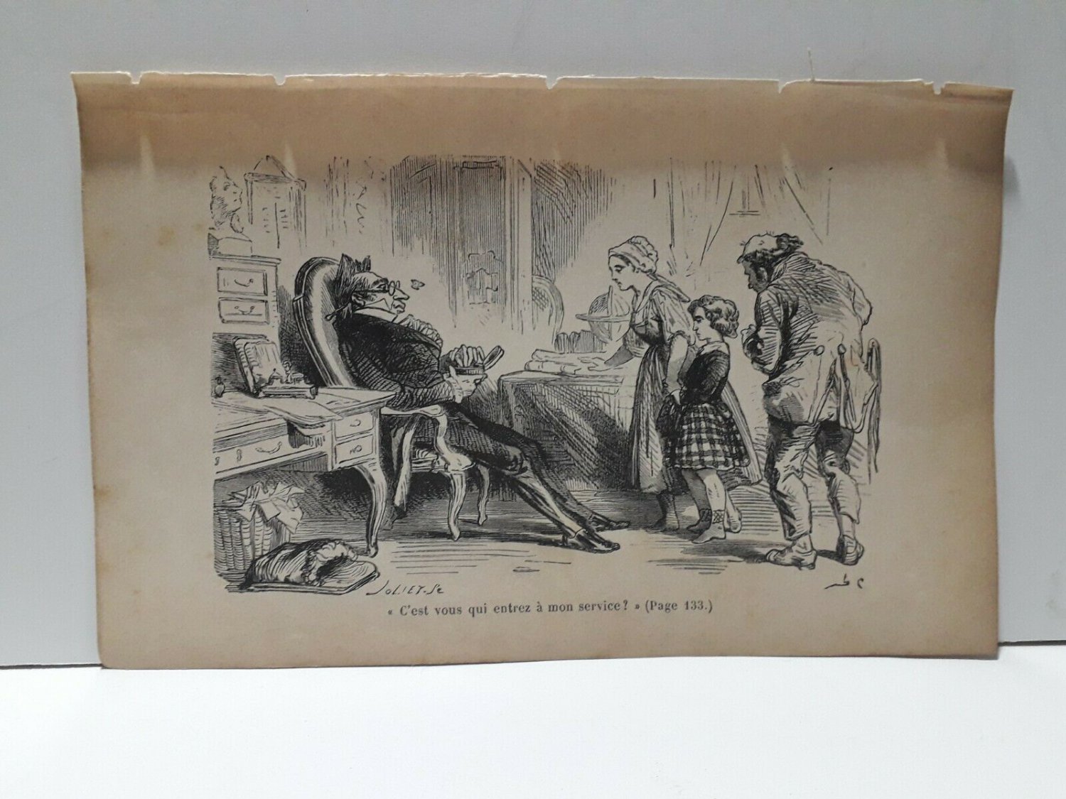 old engraving print extracted book 1893 Le Bon Petit Diable,C&Atilde;&copy;st vous qui...