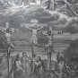 Old religious engraving early 1900 Jesus christ crucified maison de la bonne N 5