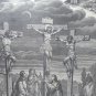 Old religious engraving early 1900 Jesus christ crucified maison de la bonne N 5