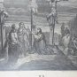 Old religious engraving early 1900 Jesus christ crucified maison de la bonne N 5