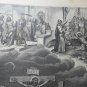 Old religious engraving early 1900 Jesus christ crucified maison de la bonne N 5