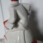 art deco figure for flowers, ceramic in beige and orange colors