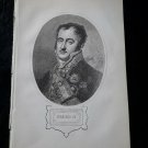 old engraving print Fernando VII spain Queen , extracted book of 1895