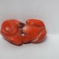 old Chinese Carved salmon pink coral  miniature chan chu  netsuke (pendant)