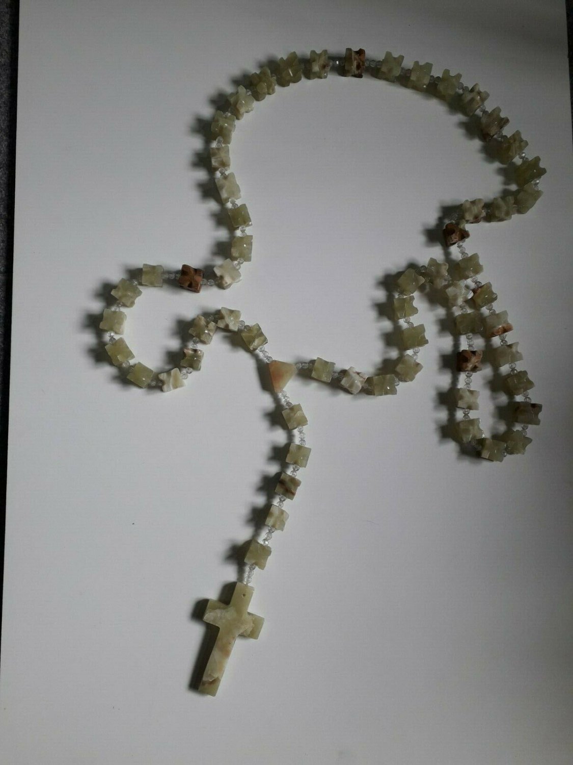 old   Unique carved onyx rosary for hanging in the wall or in the bed