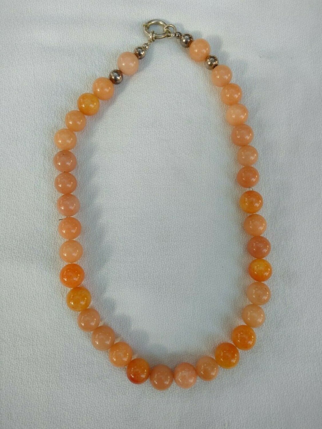 Very Cute peach Aventurine Stone Spheres Necklace Check Stock