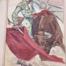spanish watercolor signed  Gaarcia Iglesias bullfighter