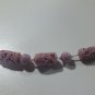 Vintage Art Glass Necklace Old Rose Check Stock