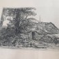 old engraving etching Rembrandt landscape