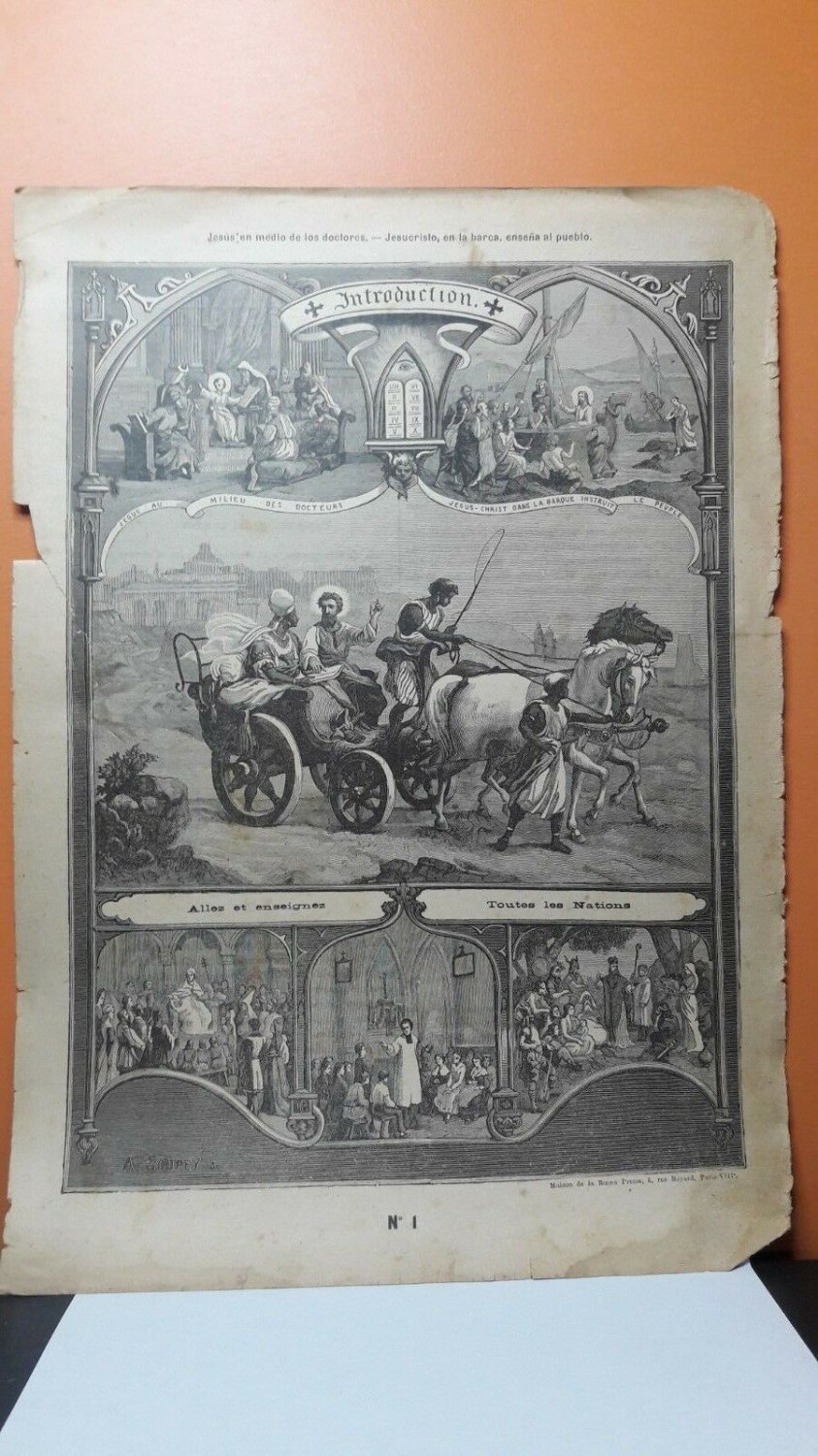 Old religious engraving early 1900 - Alphonse Soupey N1