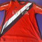 Red  soccer jersey River Plate  Argentina  Adidas Details in sponsor size S