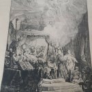 old engraving Rembrandt etching dated 1639