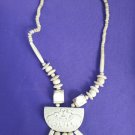 VINTAGE old rare carved cow bone  necklace