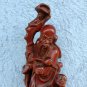 old Chinese Wood Carving Guindo Elderly Man With Child Check Stock