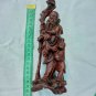 old Chinese Wood Carving Guindo Elderly Man With Child Check Stock