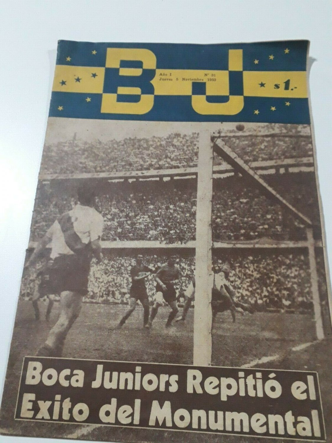 old magazine  Boca Jrs BJ  Argentina collection 5 noviembre 1953 Boca River