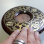 vintage decorative bronze and wood picture frame