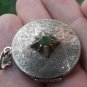 antique Gold plated Photo locket - pendant- Jade probably