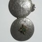antique Gold plated Photo locket - pendant- Jade probably