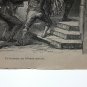 old engraving print extracted book of 1893 Le Bon Petit Diable un homme en blous