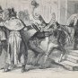 old engraving print extracted book of 1893 Le Bon Petit Diable un homme en blous