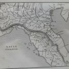 old engraving print 1836  Gaule map