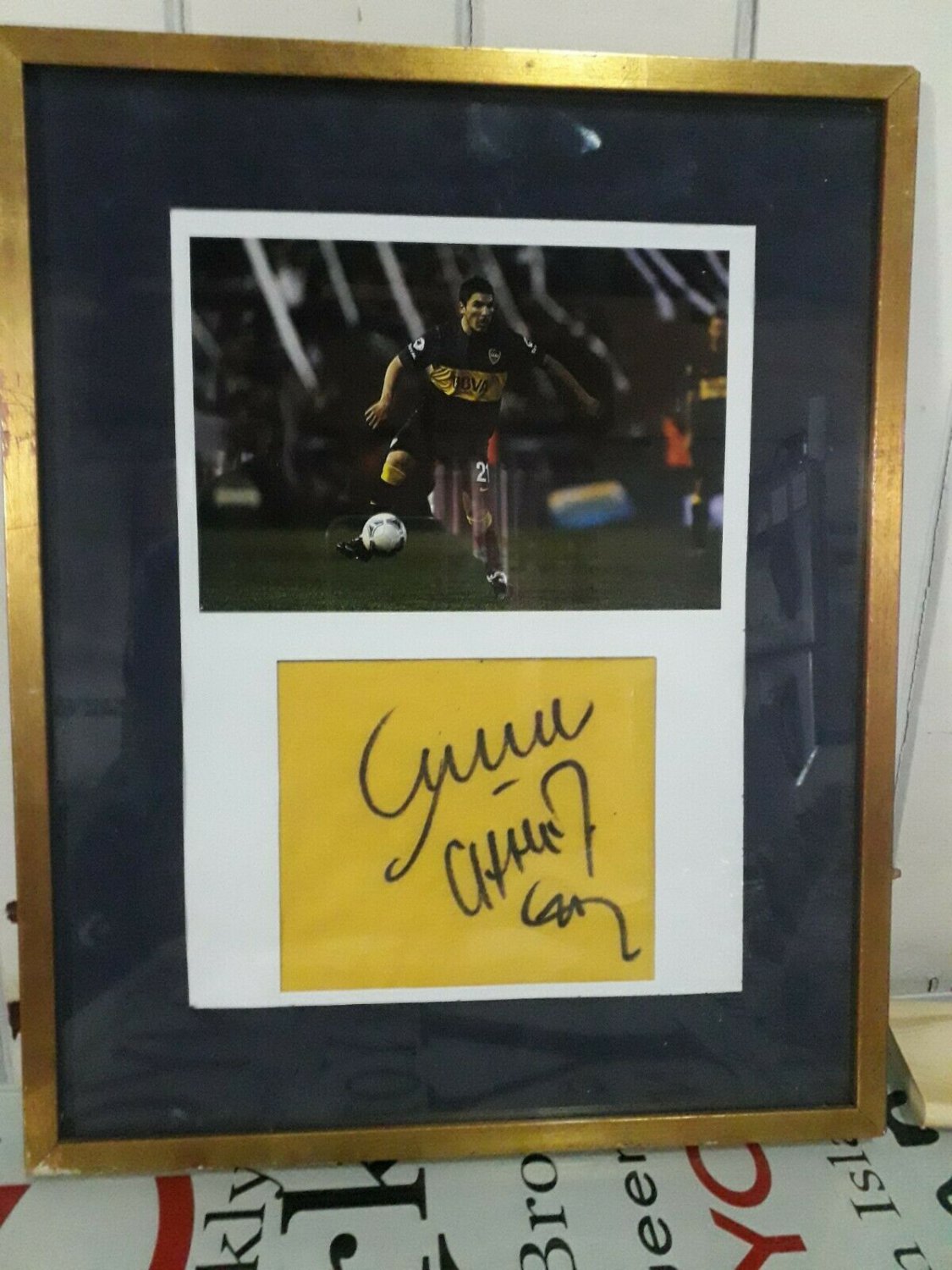 Photo Printed orig autograph signed soccer Pochi Chavez  club Boca jrs