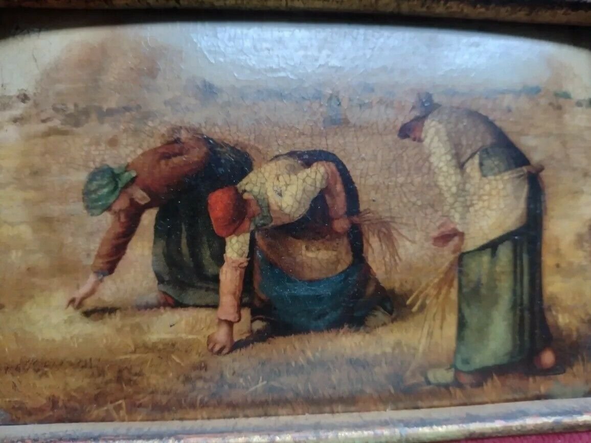 old color Print reproduction oleography the gleaners of jean millet