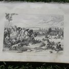 old engraving print 1836   battle of arvernes allobroges against the Romans